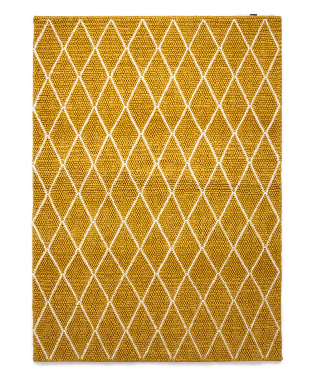 Wool rug - Vinduer ochre yellow/cream - overzicht boven Wool rug - Vinduer ochre yellow/cream - overzicht boven