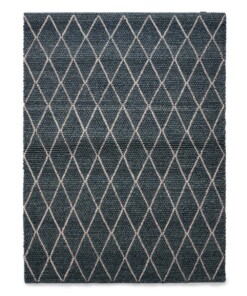 Wool rug - Vinduer petrol/grey - overzicht boven