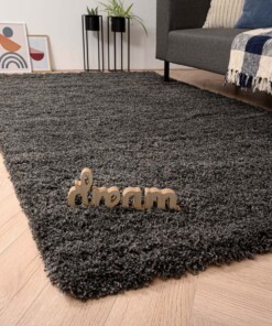 Thick rug - Cozy Shaggy dark grey - sfeer, thumbnail