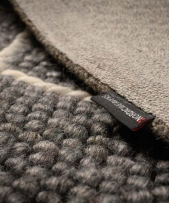 Wool rug - Vinduer dark grey/cream - close up materiaal, thumbnail