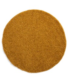 Round thick rug - Shaggy Trend mustard yellow - overzicht boven, thumbnail