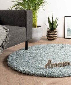 Round thick rug - Cozy Shaggy light blue - sfeer