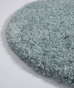 Round thick rug - Cozy Shaggy light blue - close up hoek, thumbnail