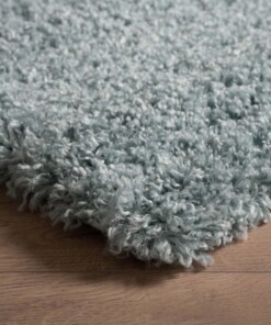 Thick rug - Cozy Shaggy light blue - close up hoek, thumbnail