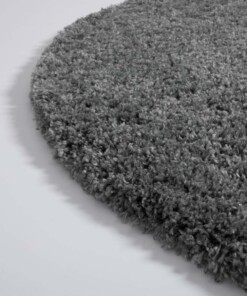 Round thick rug - Cozy Shaggy grey - close up hoek, thumbnail