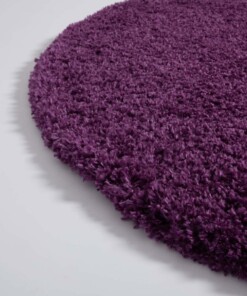 Round thick rug - Cozy Shaggy purple - close up hoek, thumbnail