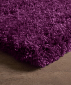 Thick rug - Cozy Shaggy purple - close up hoek, thumbnail