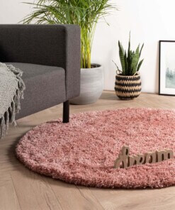 Round thick rug - Cozy Shaggy pink - sfeer, thumbnail