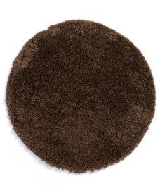 Round thick rug - Cozy Shaggy brown - overzicht boven, thumbnail