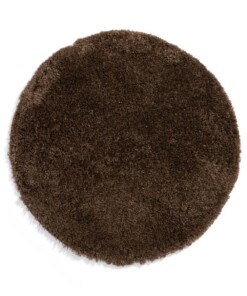 Round thick rug - Cozy Shaggy brown - overzicht boven