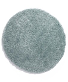 Round thick rug - Cozy Shaggy light blue - overzicht boven, thumbnail