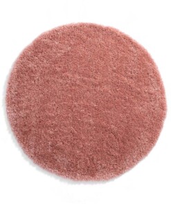 Round thick rug - Cozy Shaggy pink - overzicht boven, thumbnail