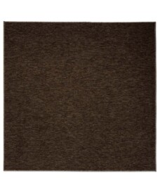 Square low pile rug - Lush brown - overzicht boven, thumbnail