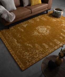 Vintage rug - Nomad mustard yellow - sfeer, thumbnail