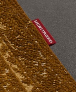 Vintage rug - Nomad mustard yellow - close up zijkant, thumbnail