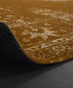Vintage rug - Nomad mustard yellow - close up vouw, thumbnail