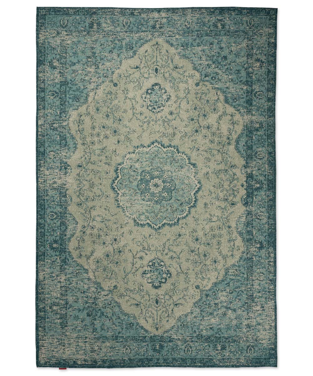 Vintage rug - Village grey/blue - overzicht boven Vintage rug - Village grey/blue - overzicht boven