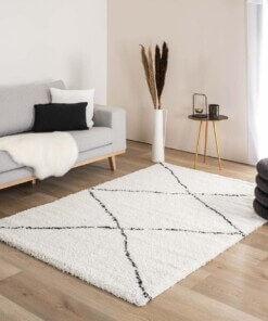 Berber runner rug - Artisan Atla white/black - sfeer