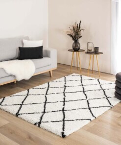 Berber runner rug - Artisan white/black - sfeer