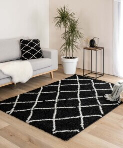 Thick Diamond Rug Artisan - Black/White - sfeer