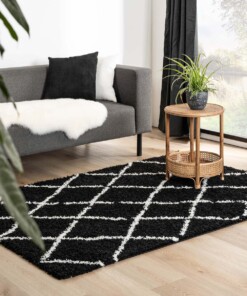 Runner rug thick - Habitat black/white - sfeer
