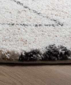 Round berber rug - Artisan Tizi white/grey - close up, thumbnail