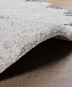 Round berber rug - Artisan Tizi white/grey - close up, thumbnail