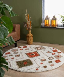 Round boho rug​ - Artisan white/multi - sfeer