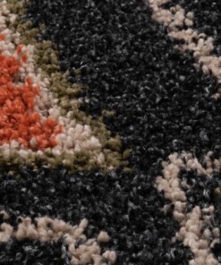 Round boho rug - Artisan anthracite/multi - close up, thumbnail Round boho rug - Artisan anthracite/multi - close up, thumbnail