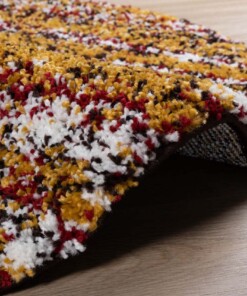 Round berber rug - Artisan Essa multi/ochre yellow - close up, thumbnail Round berber rug - Artisan Essa multi/ochre yellow - close up, thumbnail