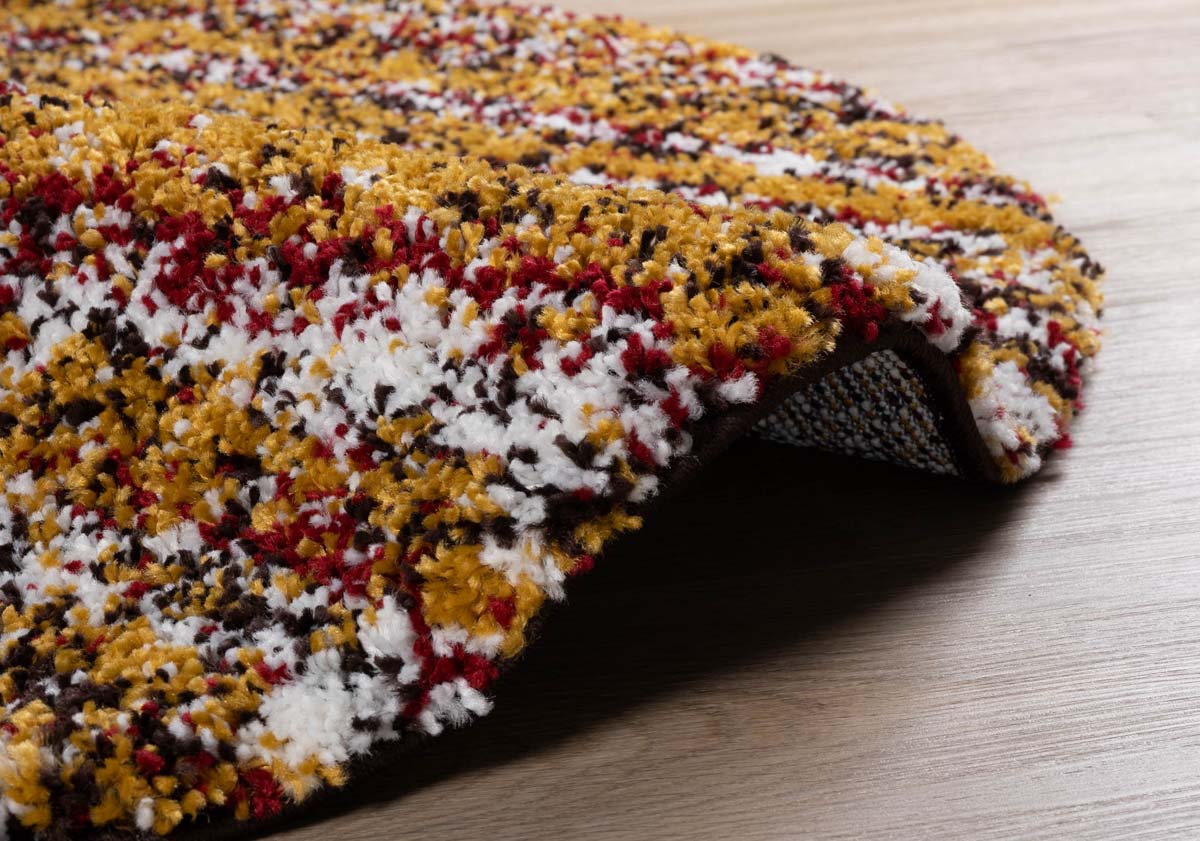 Round berber rug - Artisan Essa multi/ochre yellow - close up Round berber rug - Artisan Essa multi/ochre yellow - close up