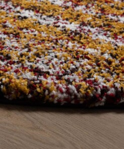 Round berber rug - Artisan Essa multi/ochre yellow - close up, thumbnail Round berber rug - Artisan Essa multi/ochre yellow - close up, thumbnail