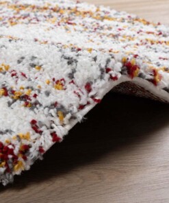 Round berber rug - Artisan Essa white/multi - close up, thumbnail