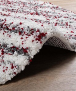 Round berber rug - Artisan Essa grey/red - close up, thumbnail