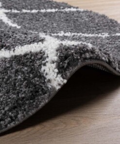Round berber rug - Artisan grey/white - close up, thumbnail