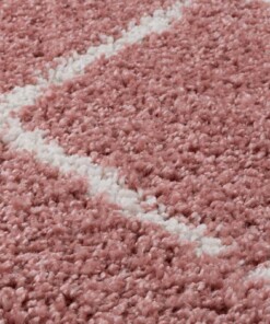 Round berber rug - Artisan pink/white - close up, thumbnail