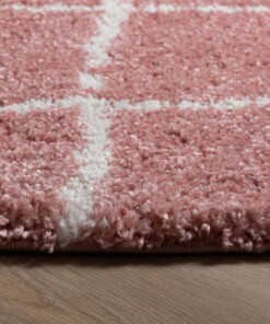 Round berber rug - Artisan pink/white - close up, thumbnail
