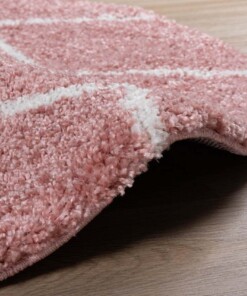 Round berber rug - Artisan pink/white - close up, thumbnail