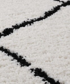 Round berber rug - Artisan white/black - close up, thumbnail Round berber rug - Artisan white/black - close up, thumbnail