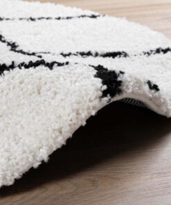 Round berber rug - Artisan white/black - close up, thumbnail Round berber rug - Artisan white/black - close up, thumbnail