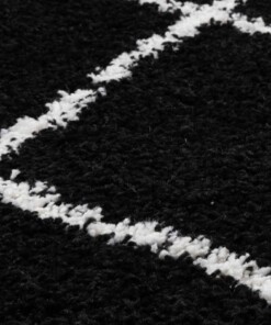 Round Thick Diamond Rug Artisan - Black/White - close up, thumbnail