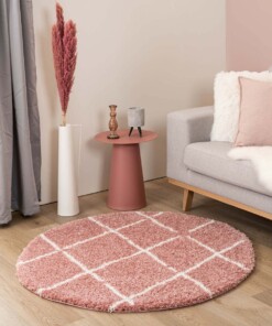 Round berber rug - Artisan pink/white - sfeer, thumbnail
