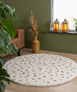 Round polka dot rug - Artisan white/multi - sfeer