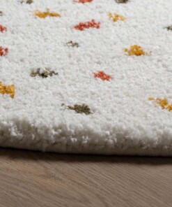 Round polka dot rug - Artisan white/multi - close up, thumbnail