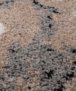Round marble rug - Marble Artisan beige - close up, thumbnail
