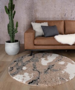 Round marble rug - Marble Artisan beige - sfeer