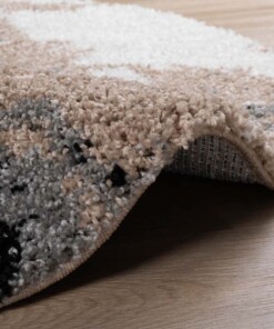 Round marble rug - Marble Artisan beige - close up, thumbnail