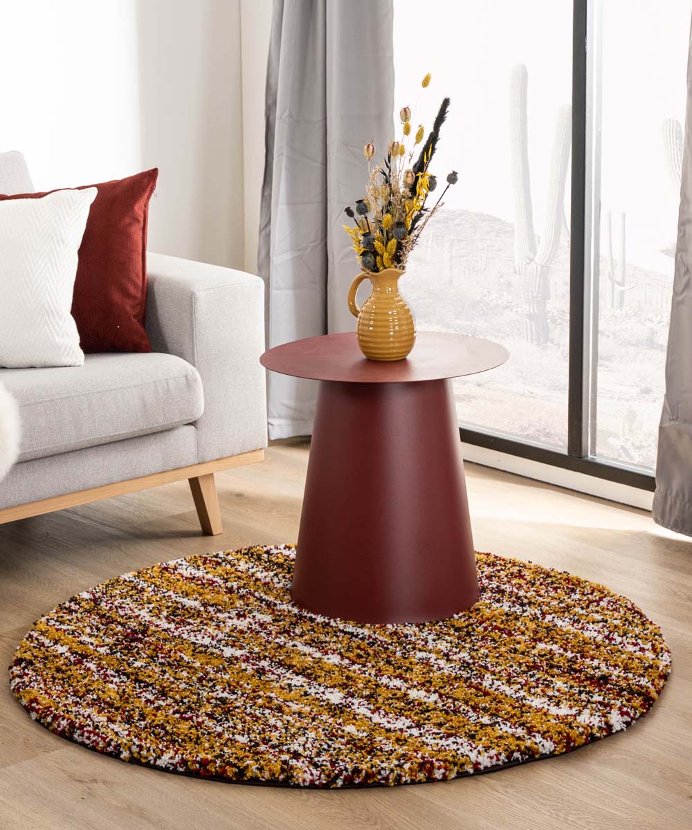 Round berber rug - Artisan Essa multi/ochre yellow - sfeer Round berber rug - Artisan Essa multi/ochre yellow - sfeer