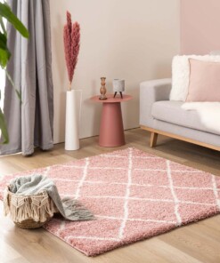 Square berber rug - Artisan pink/white - sfeer, thumbnail