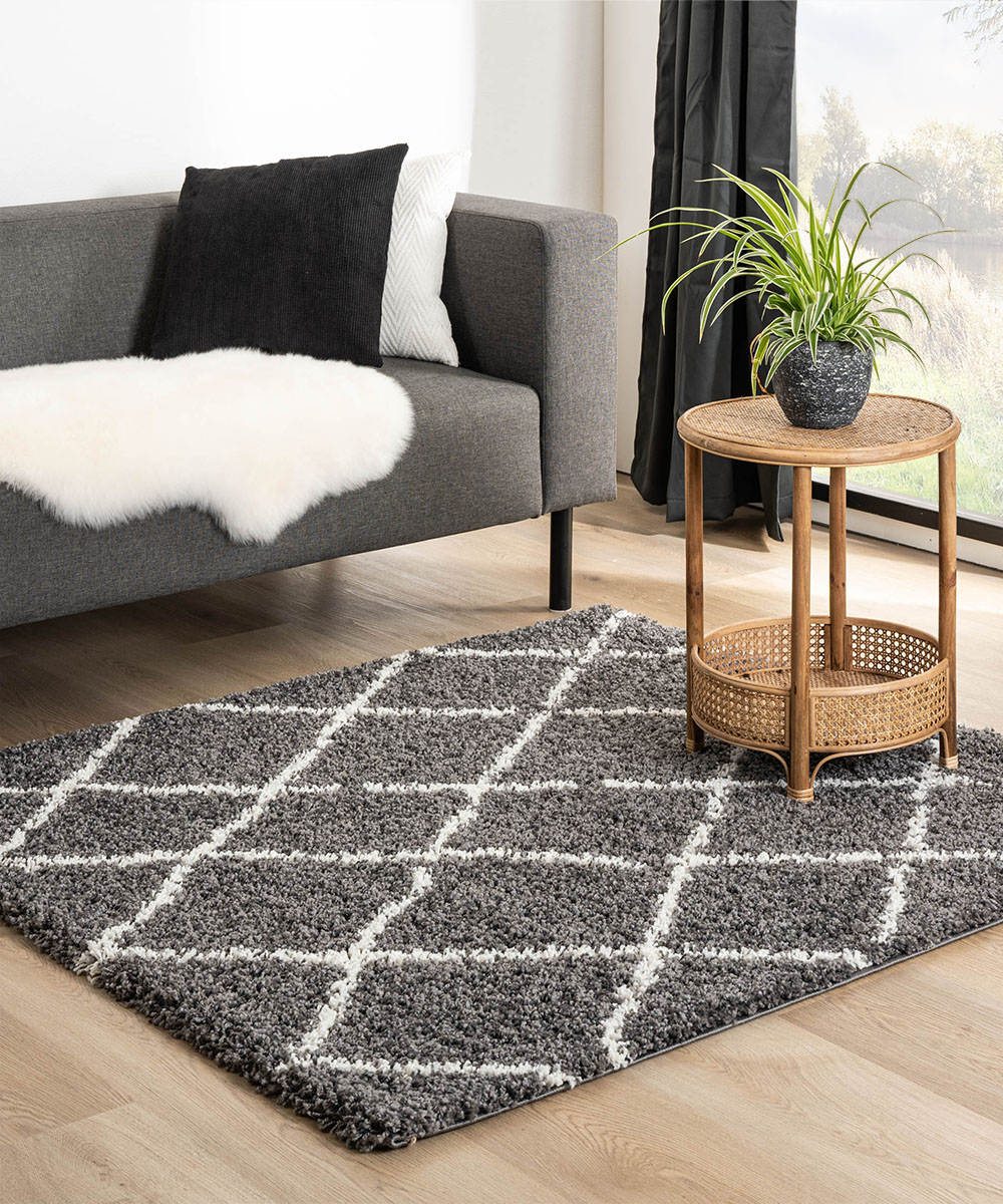 Square berber rug - Habitat grey/white - sfeer Square berber rug - Habitat grey/white - sfeer